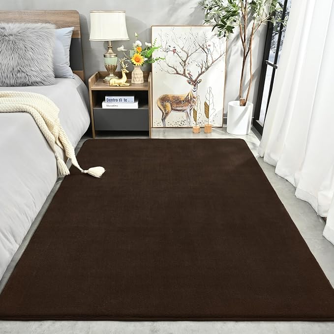 Amearea Large Modern Area Rugs for Bedroom Living Room, 6x9 Feet Brown - Image 2
