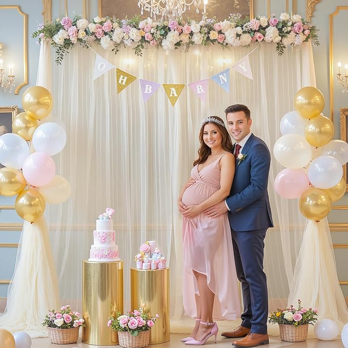 Champagne Tulle Backdrop Curtain - Image 4