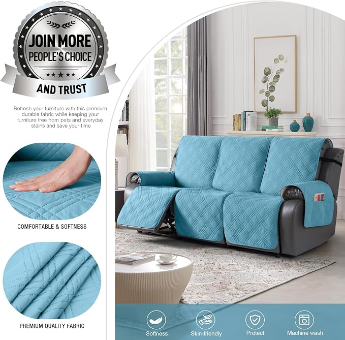 TAOCOCO 100% Waterproof Recliner Sofa Covers 3 Seater Split Couch Covers - Image 2