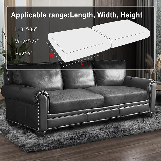 Leather Look Couch Cushion Covers Sofa Seat Slipcovers Sets Couches Furniture - Image 3