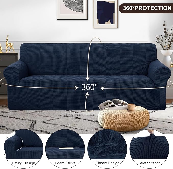 U-NICE HOME 4 Seater Stretch Couch Cover Sofa Cover Washable Sofa Slipcover - Image 3