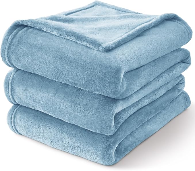 BEDELITE Fleece Blankets Queen Size Washed Blue Throw Blankets - Image 7