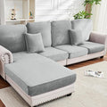 Couch Cover 8-Piece Elastic Velvet Couch Cushion Covers & Chaise Slipcovers by Taque