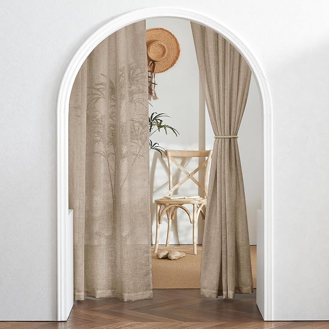 RYB HOME Semi Sheer Linen Blend Curtains - Image 8