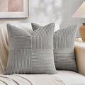 Fancy Homi 2 Packs Grey Euro Decorative Throw Pillow Covers 28x28 Inch by Fancy+Homi
