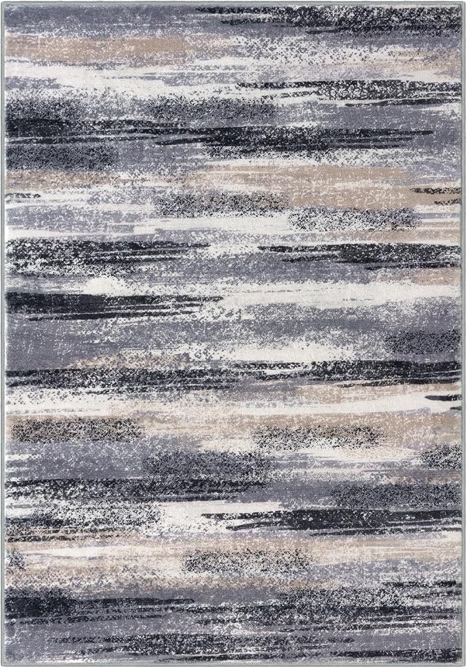 Lansny Modern Abstract Entryway Rug Indoor 2x3 Washable Rug Non-Slip Soft Small - Image 9