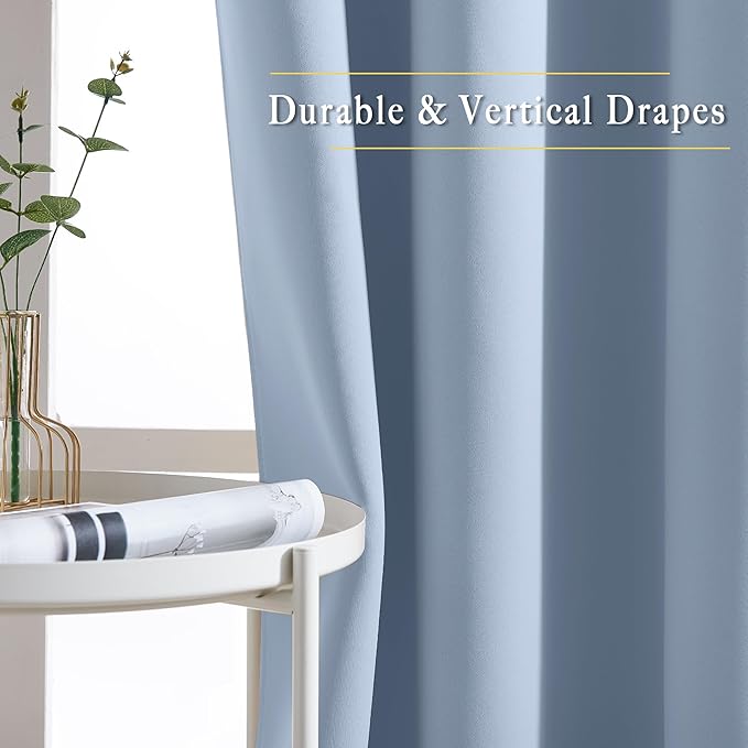 NICETOWN Vintage Blue Blackout Curtains - Image 5