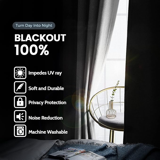 SimpleHome 100% Blackout Curtains - Image 2