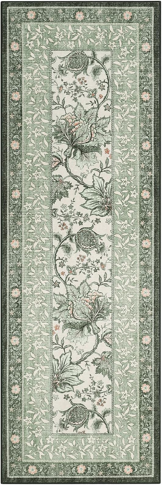 GarveeHome Sage Green 2x6 Washable Kitchen Runner Rugs Non Slip Provence - Image 7