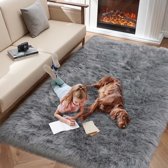 Fluffy Area Rug, Soft Shag Fuzzy Rugs - Image 2