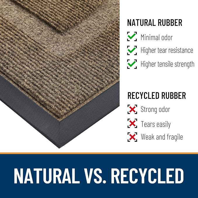 OLANLY Half Circle Front Door Mat Outside 35x23 All-Season Rubber Doormat | - Image 5