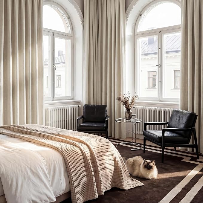 RYB HOME Warm Sand 100% Blackout Curtains - Image 2