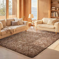 Ophanie Brown and White Diamond Striped Rugs by Ophanie