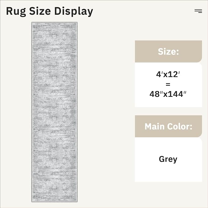 Soalmost 4x12 Wide Hallway Runners: Washable 12ft Runner Rug - Image 5