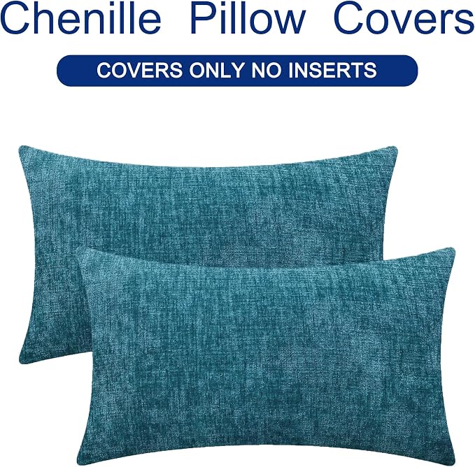 CaliTime Throw Pillow Covers Decorative 16 X 26 Inches Pack of 2 Cozy Chenille - Image 6