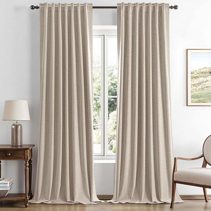 MIULEE 100% Blackout Linen Curtains by MIULEE