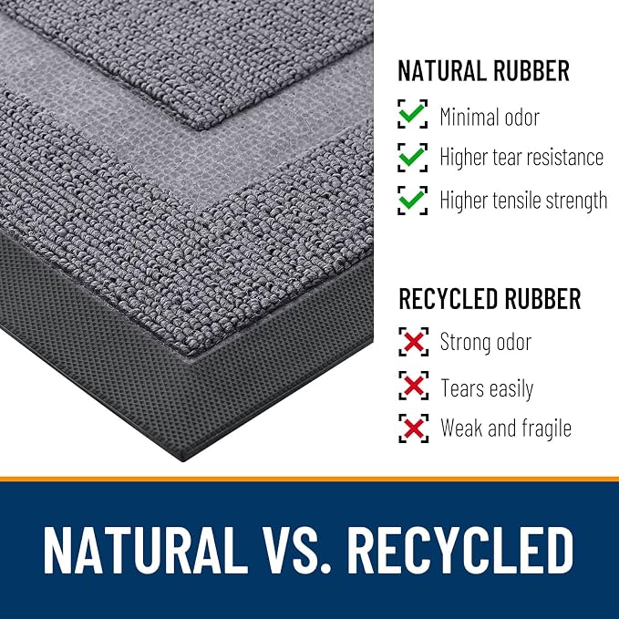 OLANLY Half Circle Front Door Mat Outside 33x21 All-Season Rubber Doormat | - Image 3