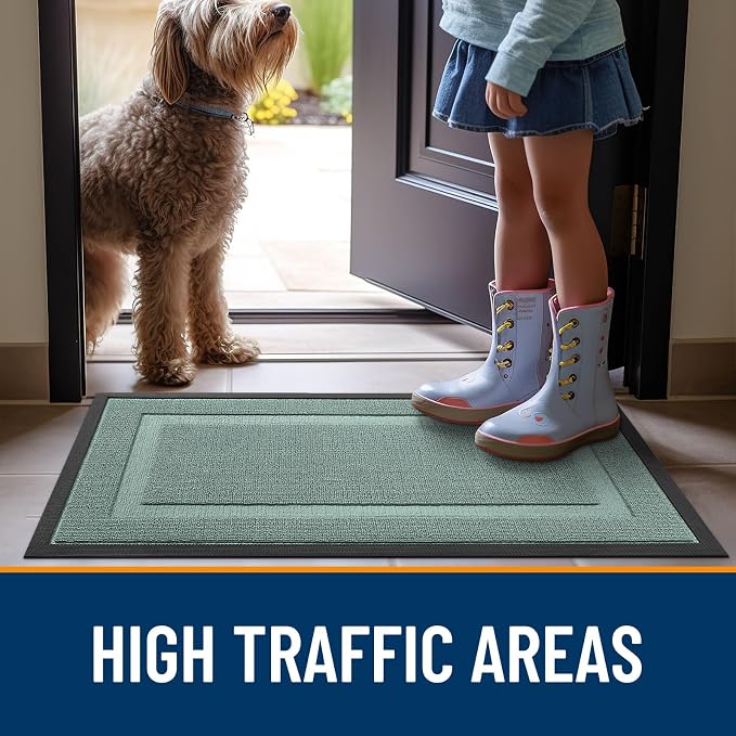 OLANLY Front Door Mat Outside 47x23, All-Season Heavy-Duty Rubber Doormat | - Image 6