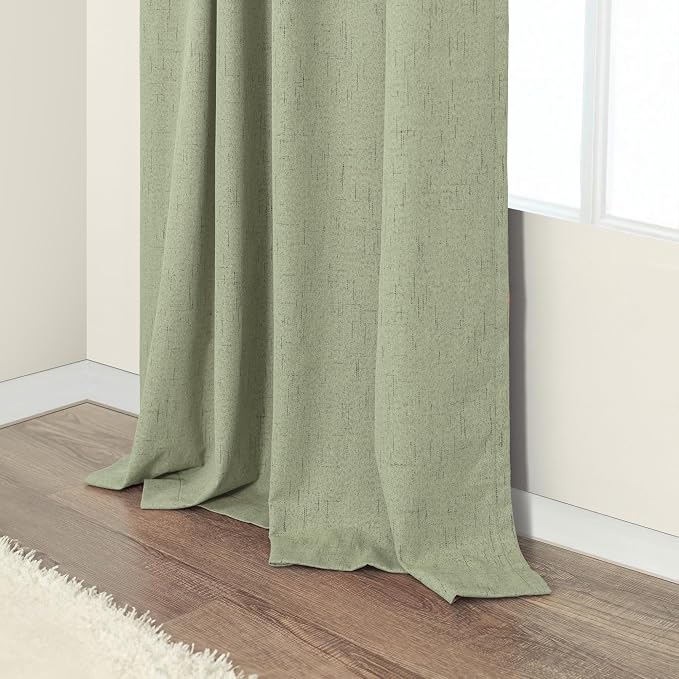 Light Sage Green Back Tab Blackout Curtains - Image 8