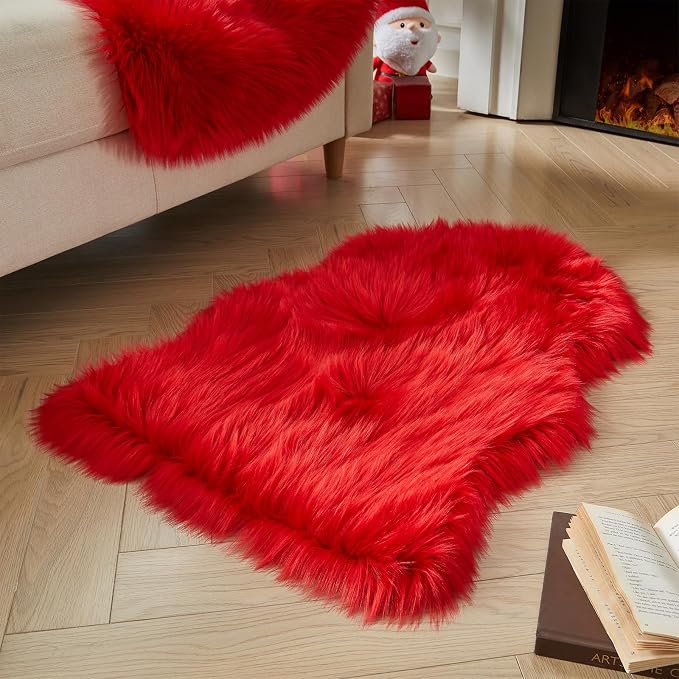 AMTOVO Faux Fur Rug, Fluffy Sheepskin Rug, Fuzzy Ultra Soft 2 x 3 ft Shag Rugs - Image 5