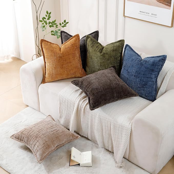 HPUK Fall Chenille Soft Throw Pillow Covers 18x18 Set of 2, Accent Cushion - Image 5