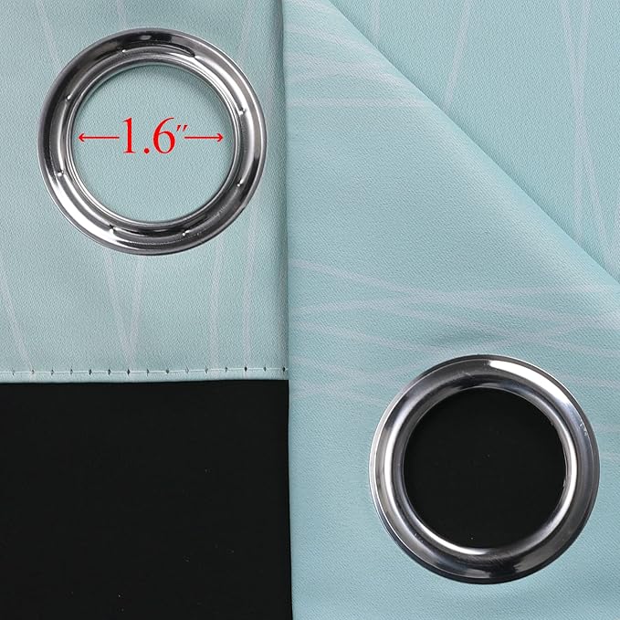 Estelar Textiler Beige and Aqua Ombre Short Blackout Cafe Curtains 36 Inch - Image 7