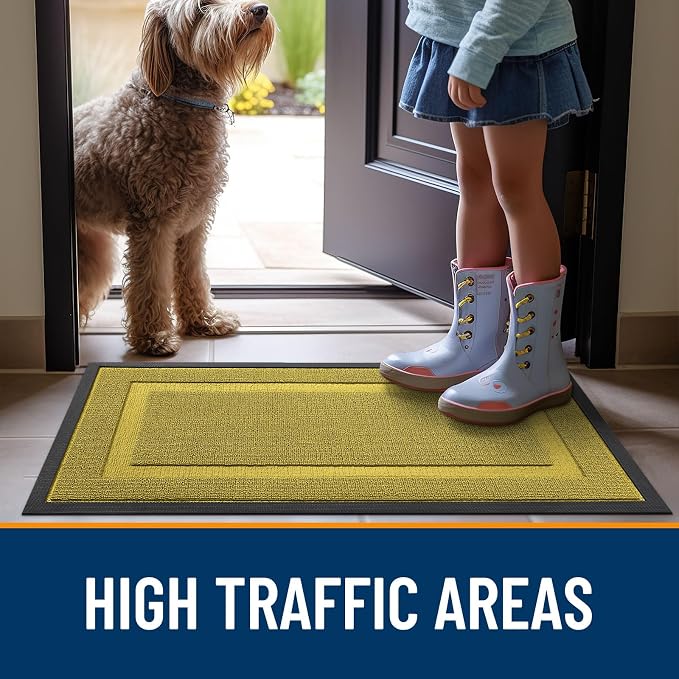 OLANLY Front Door Mat Outside 47x32, All-Season Heavy-Duty Rubber Doormat | - Image 6