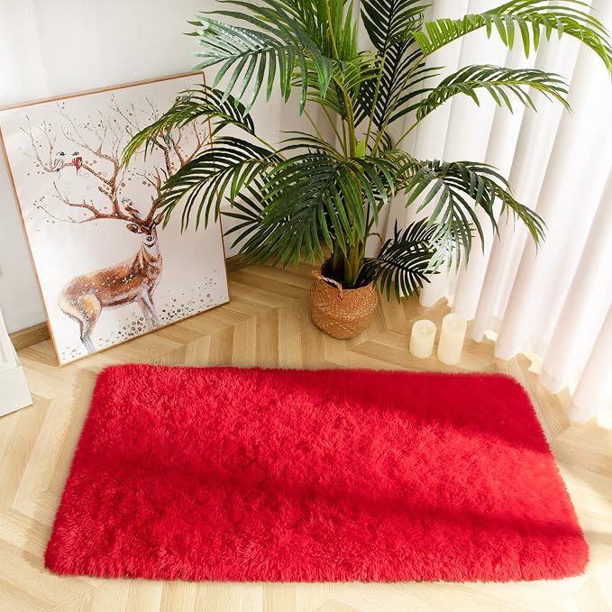 Chicrug Soft Area Rugs for Bedroom Living Room Plush Fluffy Rug 2x4 Feet - Image 3
