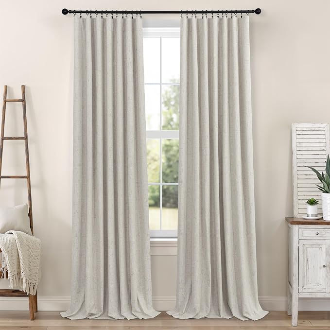 Linen Blackout Curtains 84 Inch Length 2 Panels Set - Image 8