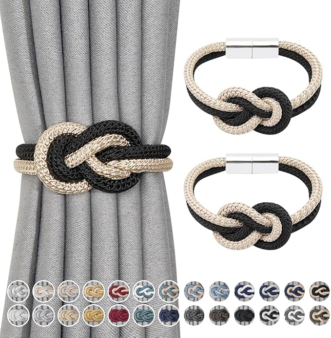 NICEEC 2 Pack Mini Magnetic Curtain Tiebacks Nordic Simple Style Drape Tie by NICEEC