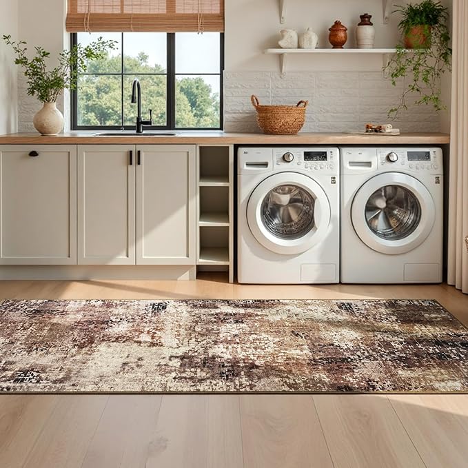 Runner Rug for Kitchen Coffee Hallways Runner Rug Non Slip 2'6''x8' Washable - Image 5