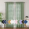 Simplebrand Sage Green Semi Sheer Curtains 84 Inches Long 2 Panels, Light by Simplebrand