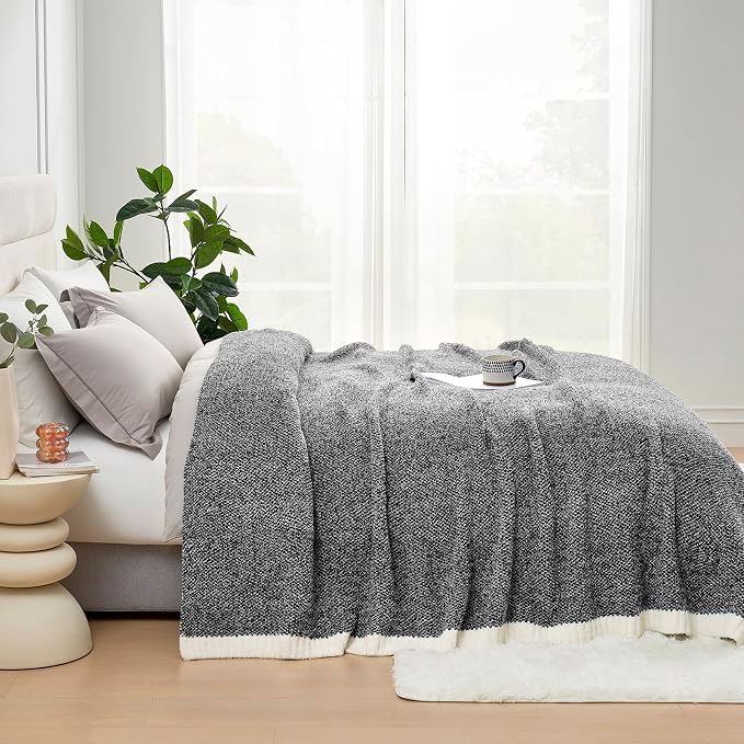Snuggle Sac Queen Size Bedding Blanket Black, Super Soft Warm Cozy Bed Blankets - Image 2