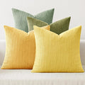 MIULEE Boho Farmhouse Yellow Green Throw Pillow Covers 18x18 Inch Set of 4 by MIULEE