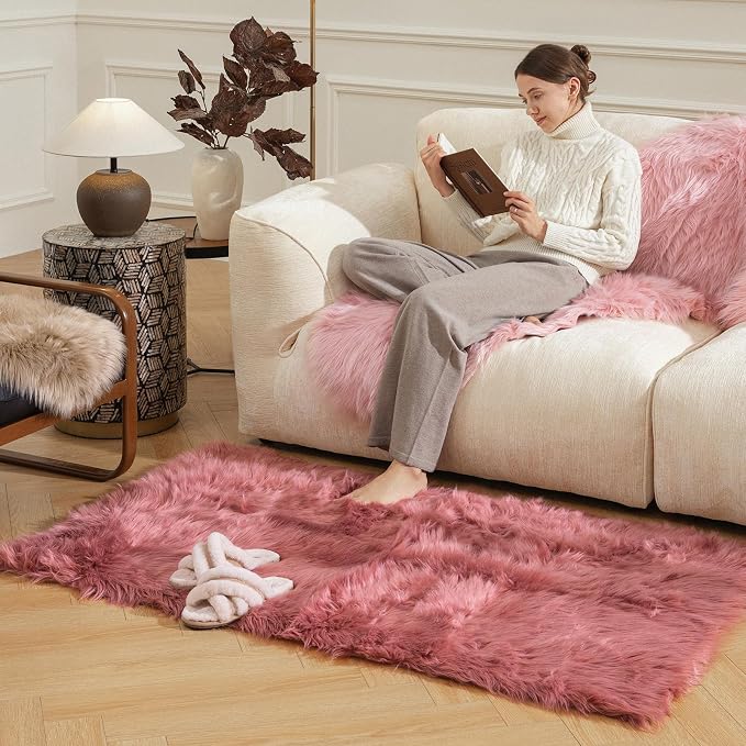 Ashler Faux Fur Area Rug - Image 2