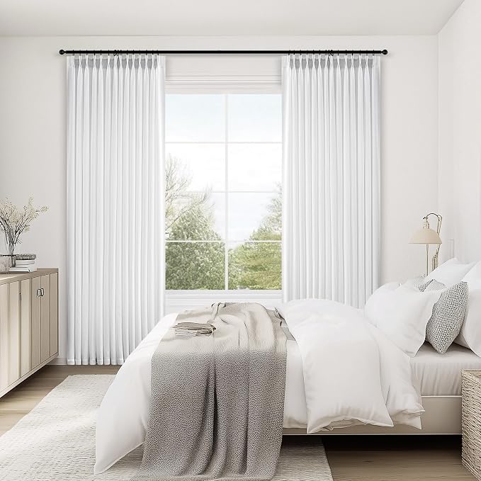 Topfinel 108 Inch Curtains 1 Panels Set, One Packs Pinch Pleat Back Tab Beige - Image 6