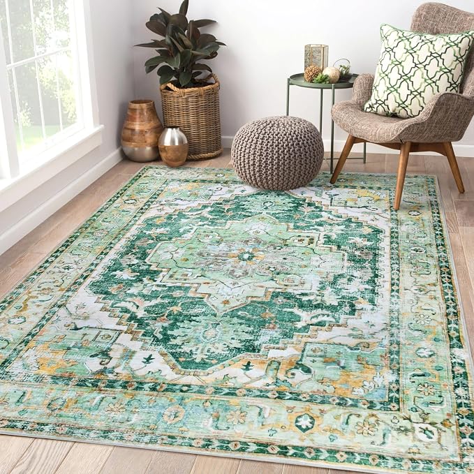 8x10 Boho Area Rug, Machine Washable Area Rugs 8x10 by PhonzenuoCarpet