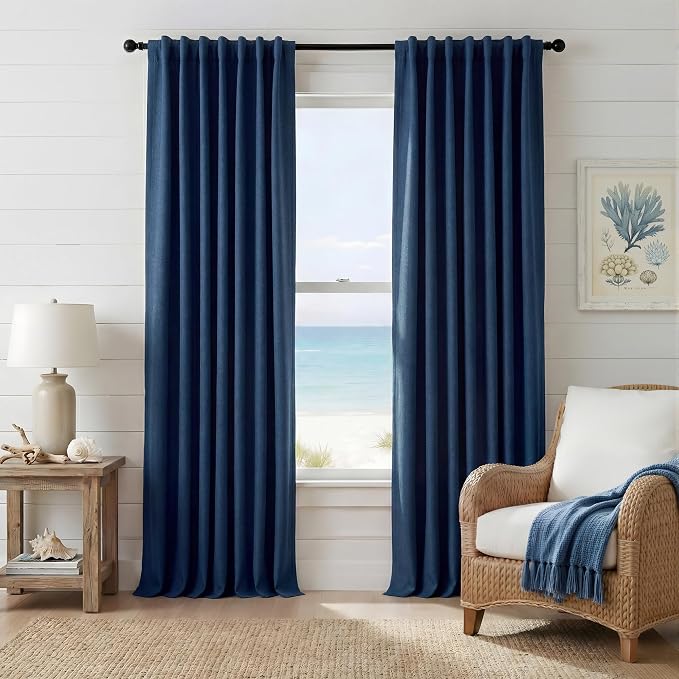 RYB HOME Navy Blue 100% Blackout Curtains by RYBHOME