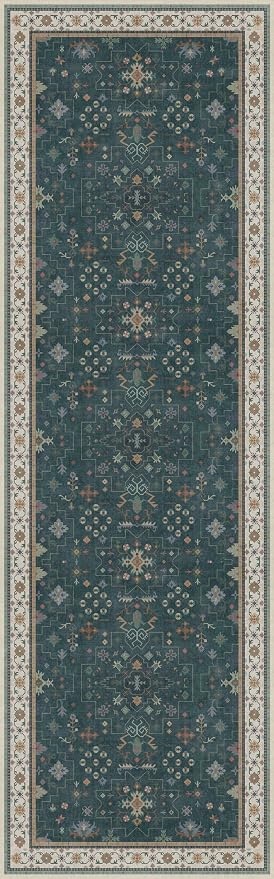 Dark Green Washable Kitchen Runner Rug, Stain Resistant Rugs - Image 8