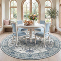 Area Rugs 7ft Washable Non-Slip, Floral Vintage Distress Print Pattern by RELEANY