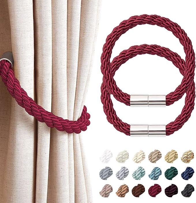 NICEEC 2 Pack Strong Magnetic Curtain Tiebacks Modern Simple Style Drape Tie by NICEEC