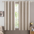 MIULEE Linen Textured Curtains for Bedroom Solid 100% Blackout Thermal by MIULEE