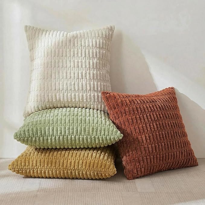 Fancy Homi 4 Packs Boho Fall Small Decorative Throw Pillow Covers 14x14 Inch - Image 2