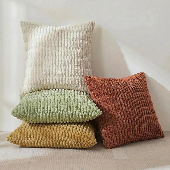 Fancy Homi 4 Packs Fall Decorative Throw Pillow Covers 16x16 Inch - Image 2
