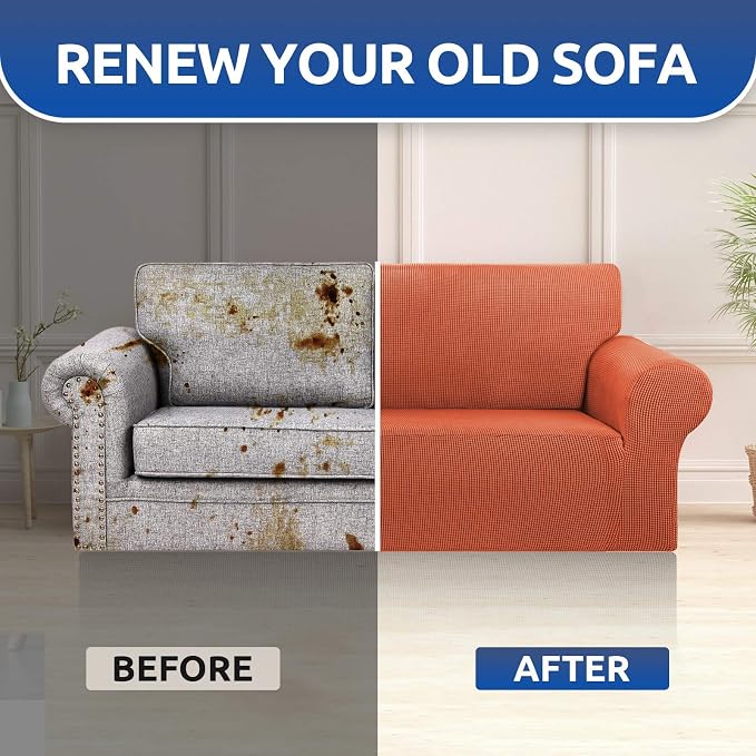 KEKUOU Stretch Loveseat Sofa Cover Slipcover, Couch Covers - Image 7
