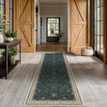 Hazo Haus Dark Green Kitchen Rug 10 ft Long by HazoHaus
