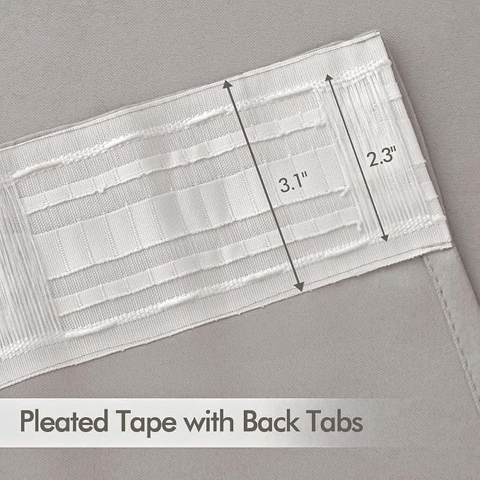 MIULEE Stone Back Tab Blackout Curtains 120 Inch Long 2 Panels Set - Image 2