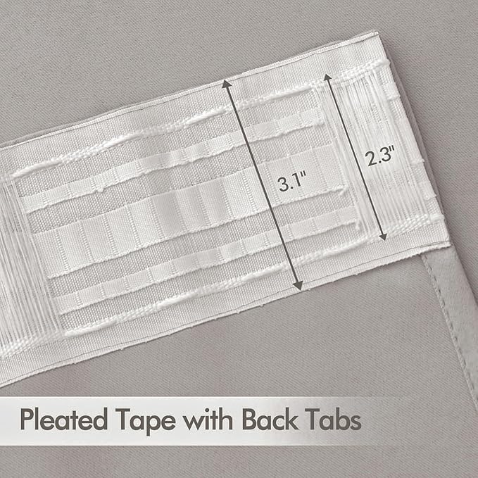 MIULEE Stone Back Tab Blackout Curtains 84 Inch Length 2 Panels Set - Image 2