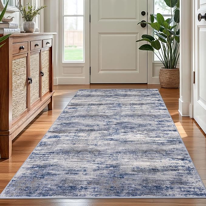 KOZYFLY 4x6 Area Rug Modern Abstract Washable Large Rugs by KOZYFLY