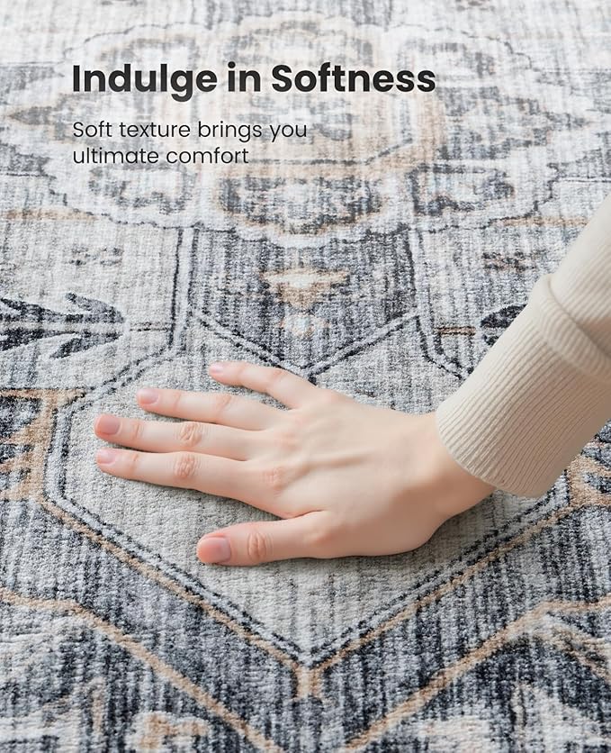 AMADA HOMEFURNISHING 10x14 Washable Area Rug, Low-Profile Large Area Rug - Image 6